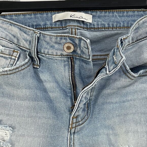 KanCan SZ 26 Skinny Jeans Mid-Rise Distressed Whiskered Stretch Pockets Fray Hem - Picture 7 of 10